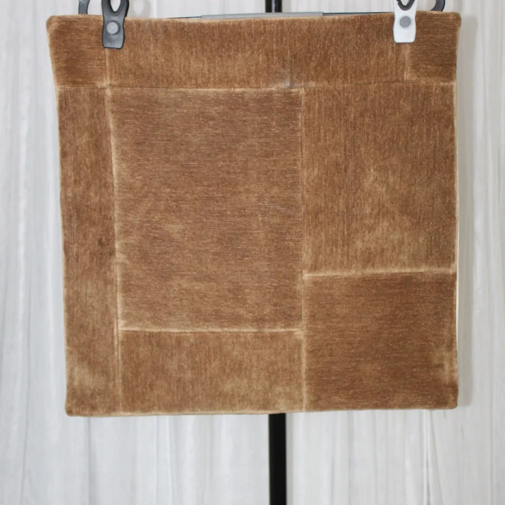 West Elm Velvet Patchwork Pillow Cover – Warm Camel Brown